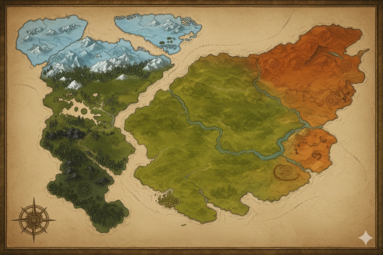 Carte du monde de novaris - AI